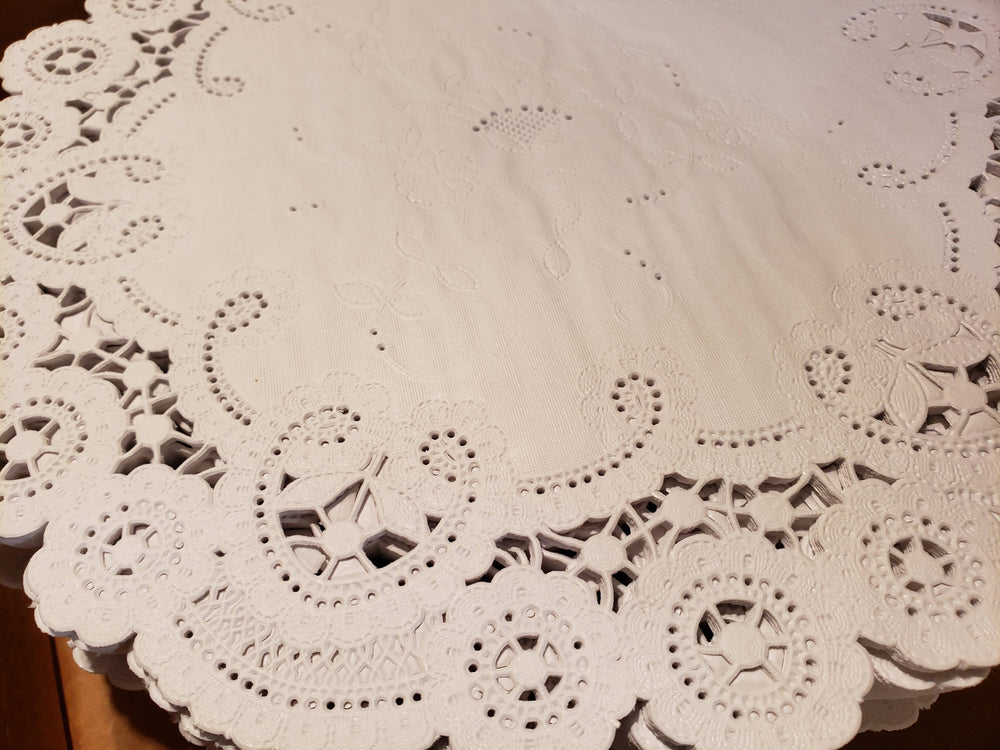 500 - 10" Vintage WHITE FRENCH LACE Paper Doilies | By the Case
