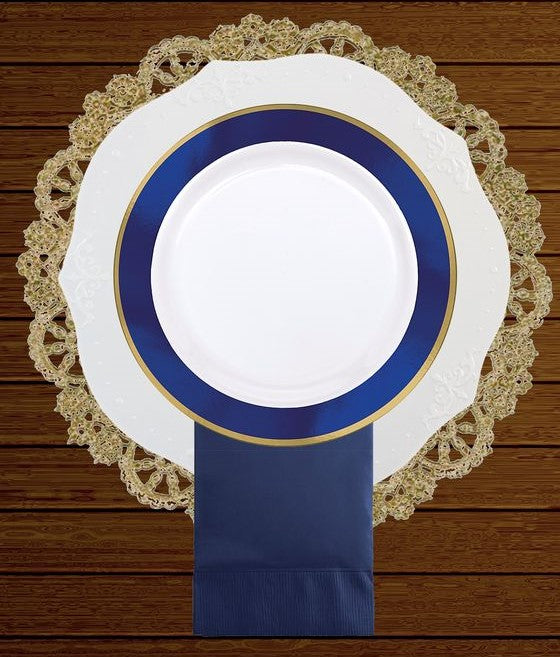 12" doily charger shown with a plate for sizing