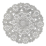 Silver medallion doilies in 4", 5", 6", 8", 10" and 12" round sizes