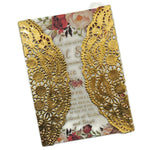 DIY doily invitation wrapped with a 9.5" gold foil doily