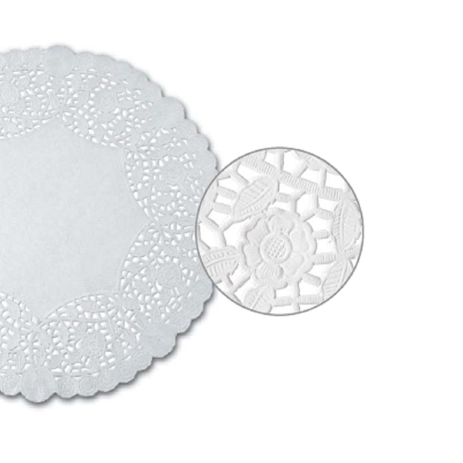 10 pcs VTG 4 INCH OFF WHITE ROUND DAISY FLOWER EMBOSSED PAPER DOILY USA  CARDS