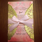 DIY invitation using an 8" doily - also available in silver foil